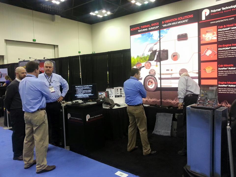 Polymer Technologies at Tradeshow showing vibration isolation solutions
